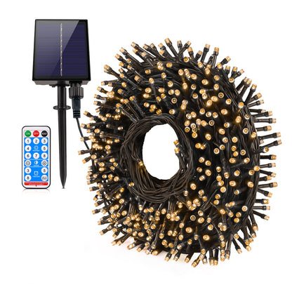 100M 1000 LEDs Fast Charge Solar Led Fairy Light Led Waterproof Outdoor String Lights Christmas Garland For Garden Party Decor