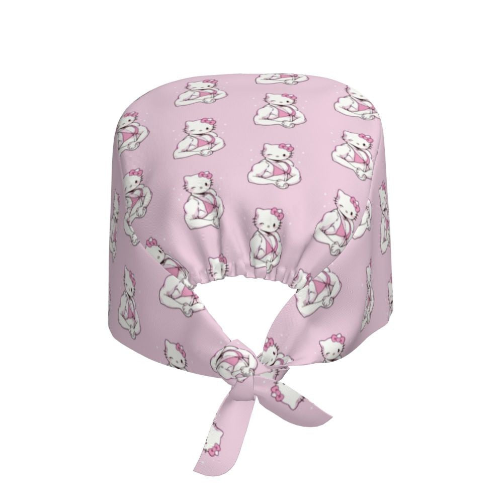 Custom Hello Kitty Medical Staff Scrubs Hat Women Men Cartoon Chara For Chef Hat Scrub Caps
