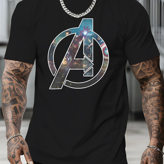 Marvel Tshirt Disney Graphic - Soft Cotton Blend Round Neck Short Sleeve Printed Letter Pattern Casual Summer Top for Men