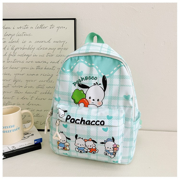 Mochilas Hello Kitty Kuromi Cinnamoroll com estampa de desenho animado fofo e leve para meninos e meninas do jardim de infância