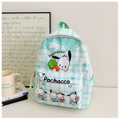 Mochilas Hello Kitty Kuromi Cinnamoroll com estampa de desenho animado fofo e leve para meninos e meninas do jardim de infância