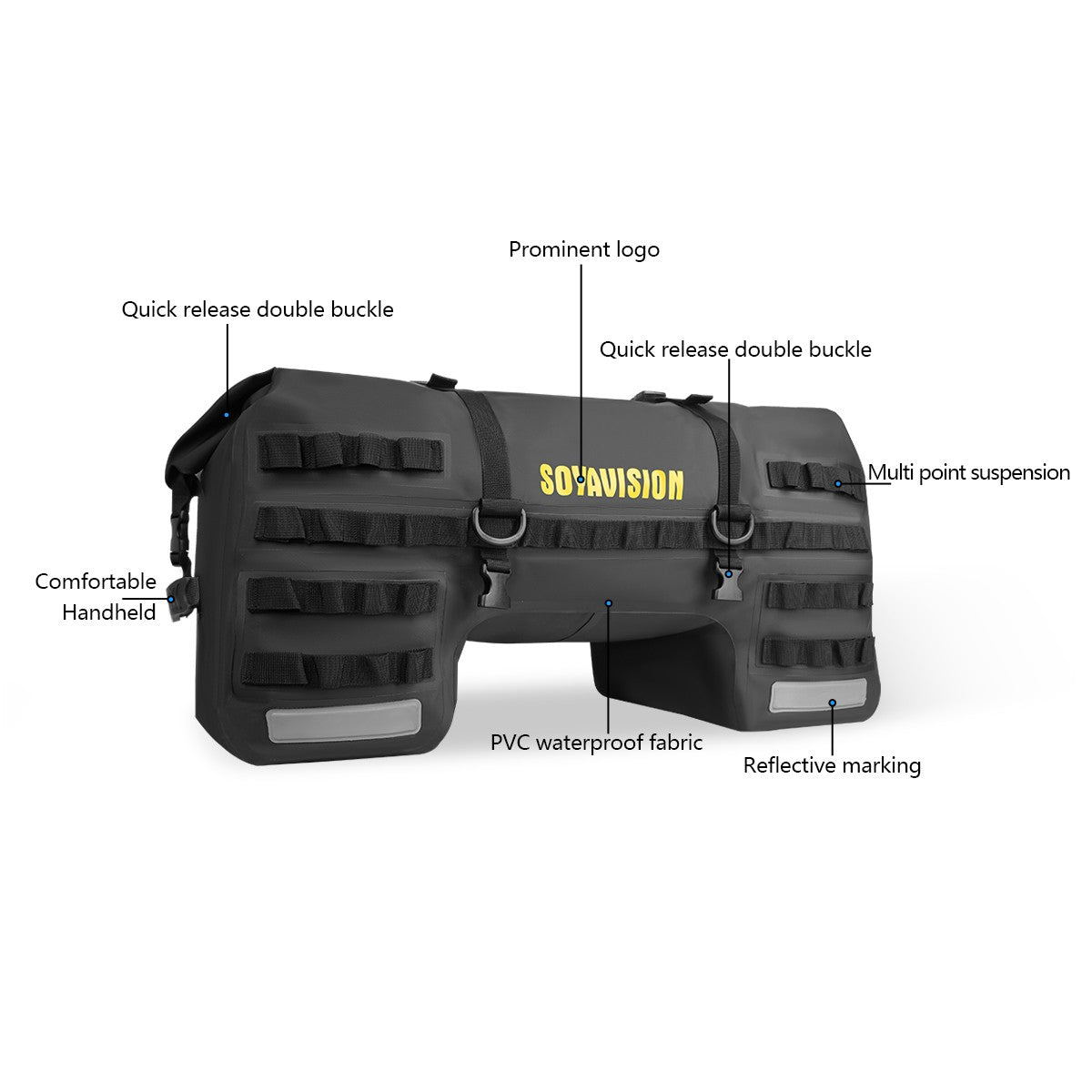 Universal Motorcycle Waterproof Tail Bags Back Seat Bags Cycling Camping Travel Bag Motorbike Scooter Sport Luggage Pack 66L 40L