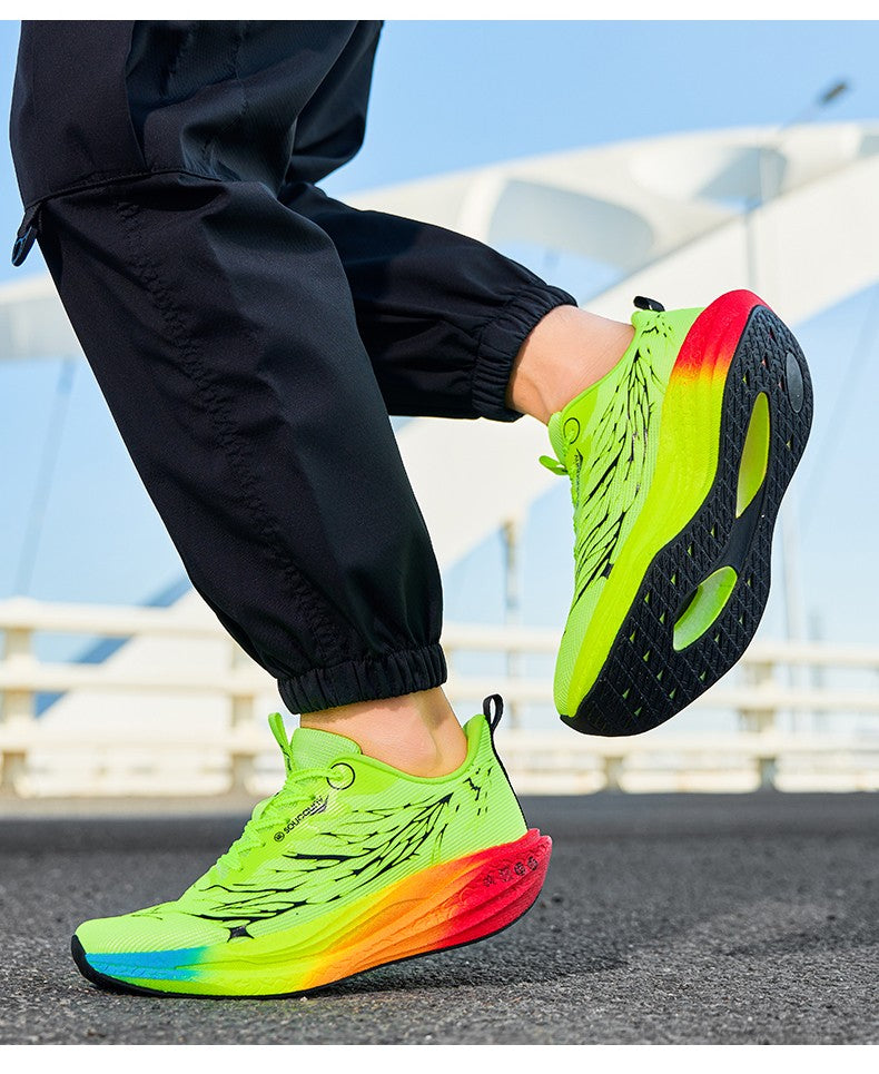 Fluorescence  Running Shoes Carbon Board Marathon Men Sports Lightweight Women's Comfortable Athletic Nonskid Sneakers Casual