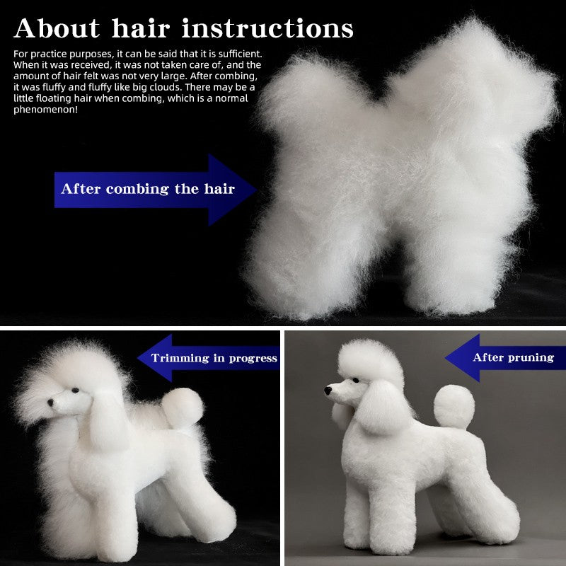 Simulador de pelos de animais de estimação beleza falsa esteticista praticando poodle padrão esqueleto de corpo inteiro modelo de cachorro para tosa