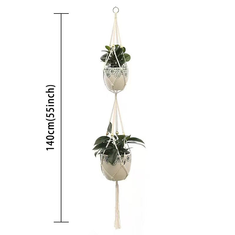 Hanging Plant Handmade Macrame Plant Hanger Flower Pot Planter Hanger Wall Decor Courtyard Garden Hanging Planter Hanging Basket
