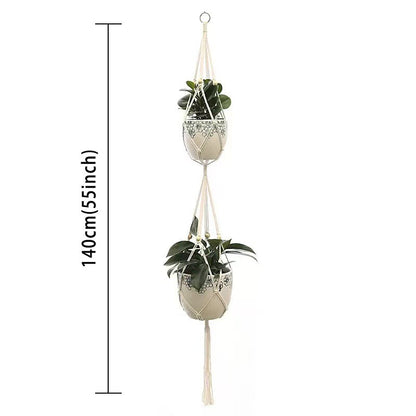 Hanging Plant Handmade Macrame Plant Hanger Flower Pot Planter Hanger Wall Decor Courtyard Garden Hanging Planter Hanging Basket