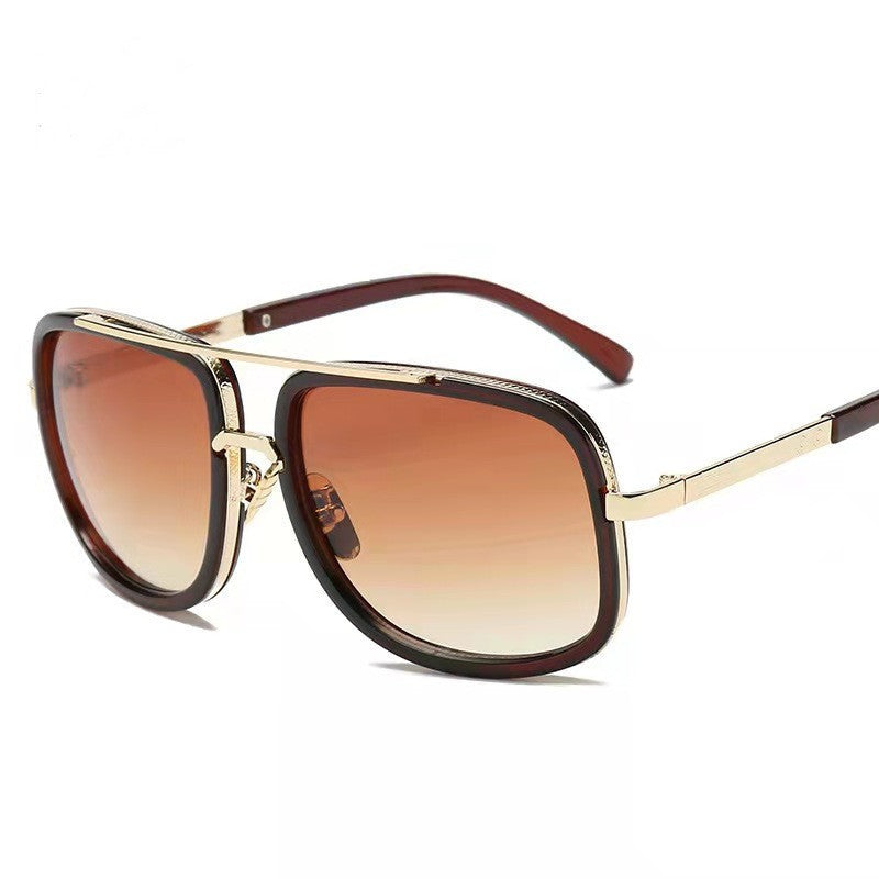 New Fashion Cool Men Driving Glasses Goggle Summer Style Gradient Brown Sunglasses Vintage Pilot Sun Glasses UV400 Oculos De Sol