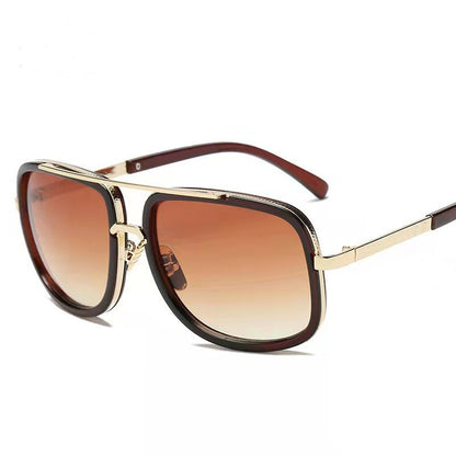 New Fashion Cool Men Driving Glasses Goggle Summer Style Gradient Brown Sunglasses Vintage Pilot Sun Glasses UV400 Oculos De Sol