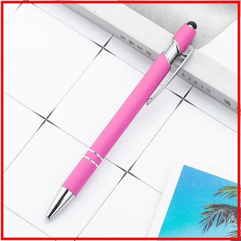 100 Pcs Light - Metal Capacitive Universal Touch Screen Stylus Ballpoint Pen Free Custom Logo Writing Stationery Office Gifts