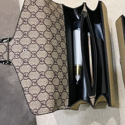 Retro PU women's crossbody bag with magnetic snap button, lightweight shoulder bag and multi compartment daily essentials