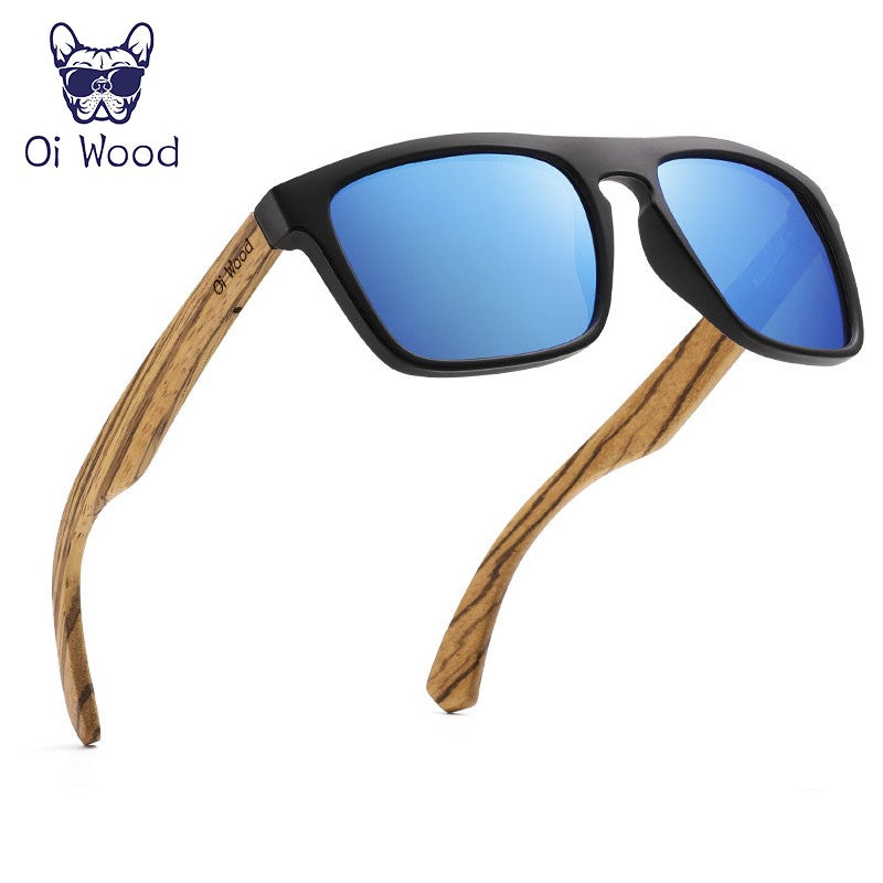 Óculos de Sol Quadrados de Madeira com Lentes Polarizadas Vermelhas Oi Wood Women
