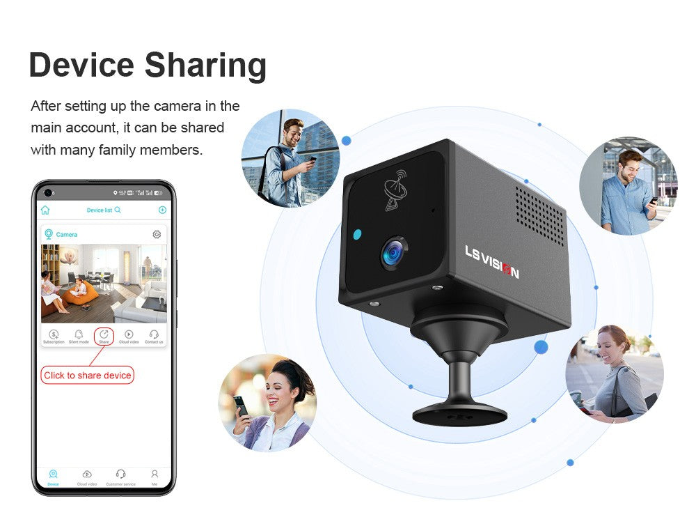 LS VISION Ubox CCTV Camera 4MP 4G Sim Card Or Wifi Home Surveillance Camera Intercom Radar Detection  Mini Baby Security Cam 2K