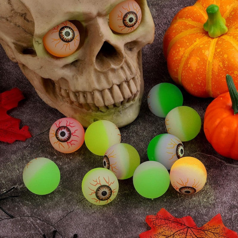 10 Pieces Halloween Bouncing Balls Glow in The Dark Bouncing Eyeballs Halloween Theme Eyeballs for Halloween Favor Supplies