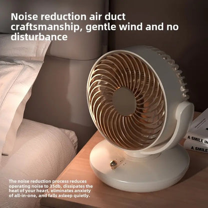 USB Plug in small Desktop Fan 6 inch Table fan 3 Speed 140° Manual Tilt and 120° Auto Oscillation For Home Office Bedroom