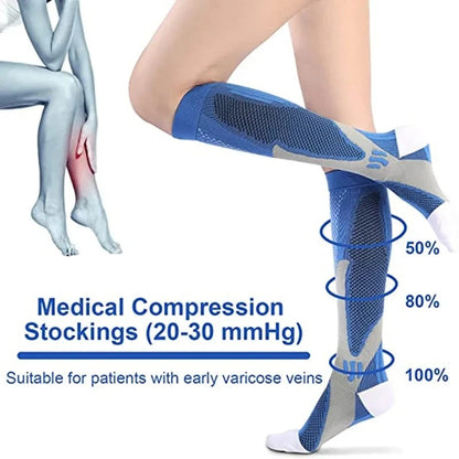 3/6/7 Double Compression Socks Varicose Socks Men Women With Diabetes Pregnancy Elastic Socks Gym Outdoor Sports Rugby Running