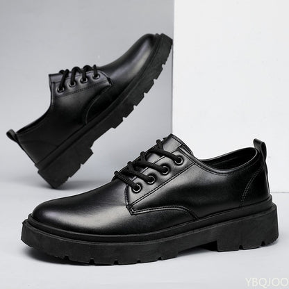 Spring Autumn Men's Business Dress Shoes Black Casual Simple Comfortable Anti slip Wear resistant Round Head Men's Shoes