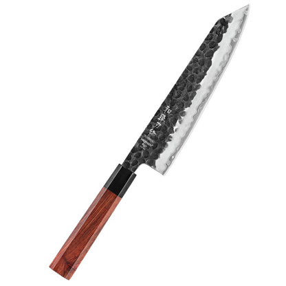Conjunto de Facas de Cozinha HEZHEN 1-3PC Chef Utilitária Santoku Profissional Aço Revestido Japonês para Carne Faca de Cozinha Madeira Vermelha