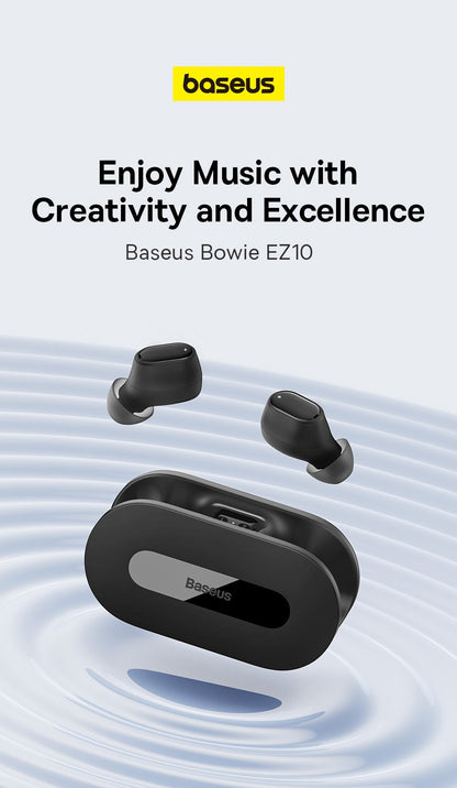 Baseus Bowie EZ10 Earphones Wireless Bluetooth 5.3 0.06' Low Latency TWS Headphone with Dual Microphones Headset HD Call Earbuds