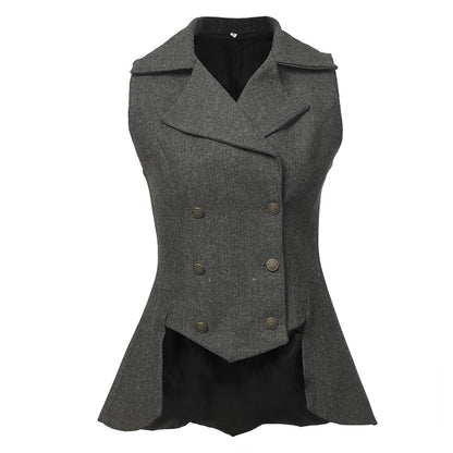 Colete Vitoriano Feminino Vintage Steampunk Renascentista com Cauda Curta