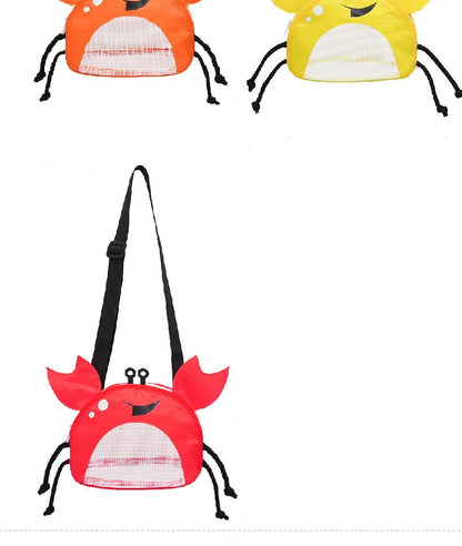 Crab Children's Beach Bag Storage Bag Outdoor Shell Bag Travel Crossbody Small Backpack Toy Storage Bag