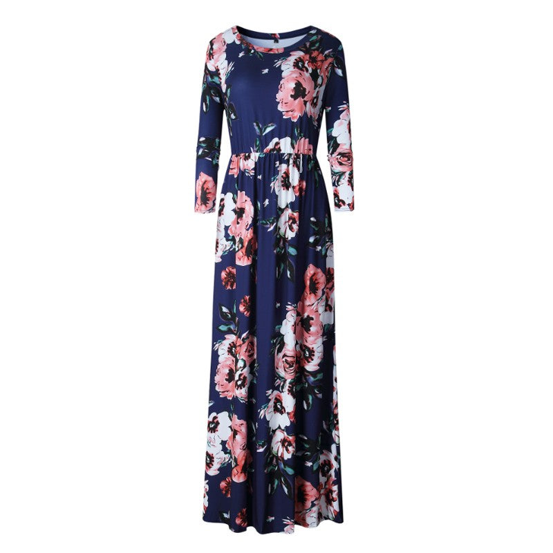 Women Summer Floral Print Maxi  2025 Loose White Boho Beach Dress Women Vintage