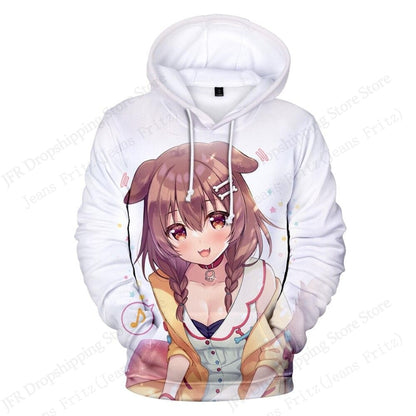 Hololive VTube Inugami Korone 3d Print Hoodie Men Women Fashion Autumn Winter Hoodie Sweatshirt Anime Tracksuit Men Clothing New