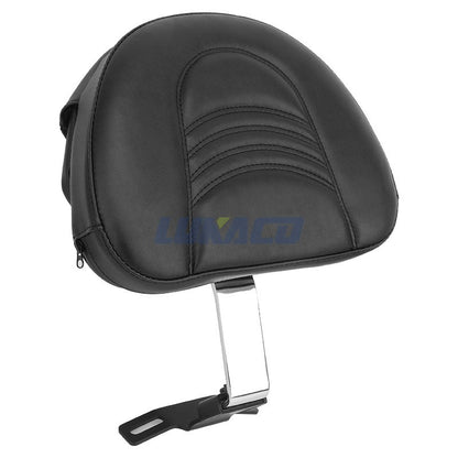 Motorcycle Adjustable Driver Rider Backrest Plug In Sissy Bar Seat Cushion Moto Pad For Harley Fatboy Heritage Softail 2007-2017