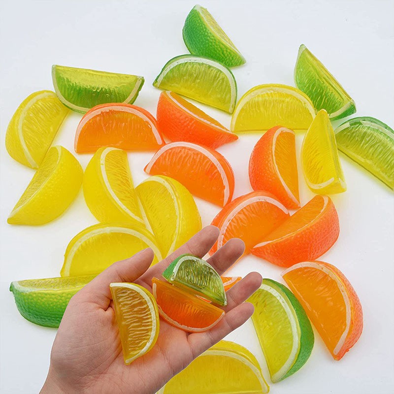 5pcs 2inch Artificial Lemon Orange Festive Party Supplies Fake Fruits Christmas Halloween Home Decoration Food Phography Props
