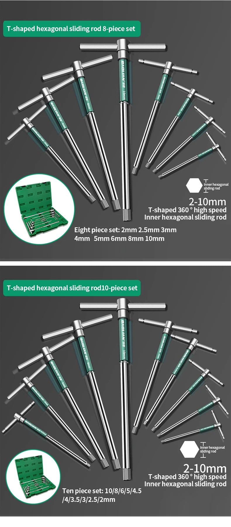 Chave de fenda Torx T/L 2.5/3/4/5/6/8/10mm Chave Allen Tipo T Cromada Chave Inglesa em Forma de T Ferramenta Manual Chave de Boca Tipo T Estendida