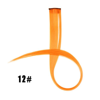 Mega Hair Tic Tac Sintético 55 cm Longo Colorido Liso Peças de Cabelo Sintéticas para Uso Diário Festas