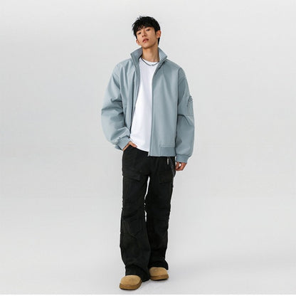 American Aviator Jackets Autumn and Winter New Men's Cleanfit Short Workwear Jacket Stand-up Collar Multi-pocket Large Size Tops