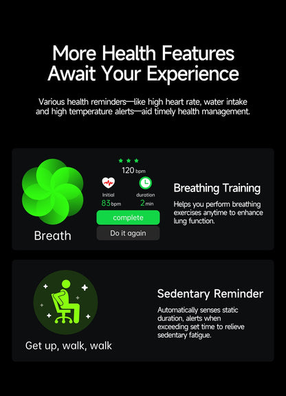 2025Novo 650nm Laser Condicionamento Safira Vidro Smart Watch Homens ECG Frequência Cardíaca Micro Exame Físico Saúde Smartwatch Temperatura