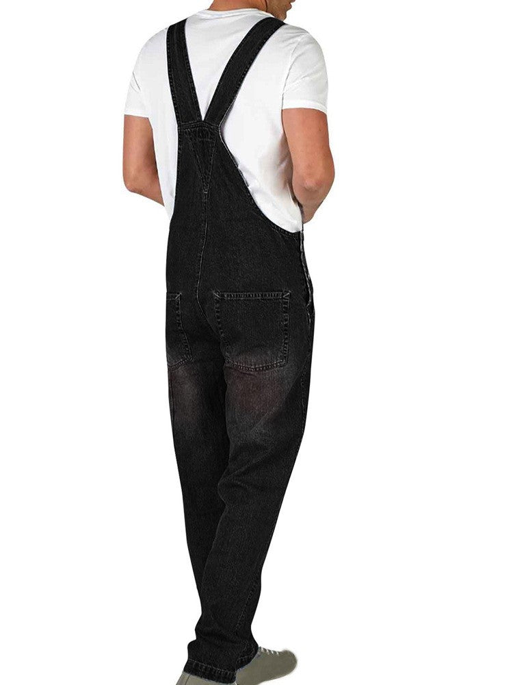 Calça Jeans Masculina Reta Larga Estilo Americano Vintage Macacão de Trabalho Casual