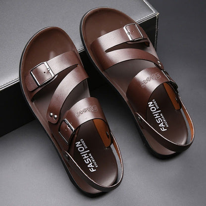 Summer Comfortable Men's Sandals 2025 Fashion Slippers Beach for Male Leather Shoes Open Toe Casual Mens Sandals zapatos hombre