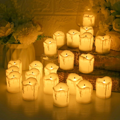 24Pcs Flameless LED Candle Lights Creative Wishing Led Tea Lamp Warm White Halloween Wedding Christmas Decoration Candle Light