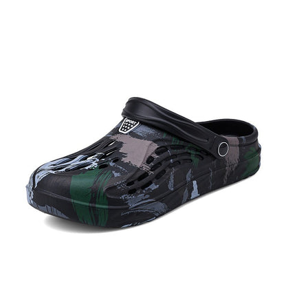 Men's Summer Camouflage Graffiti Sandals Garden Clogs Shoes Men Outdoor Beach Anti-skid Slippers Indoor Home Shoe big size 45-49