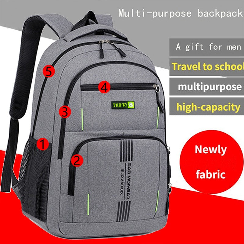 Neutral style backpack for men and women,suitable for business trips and student schoolbags,with multiple layers of pockets