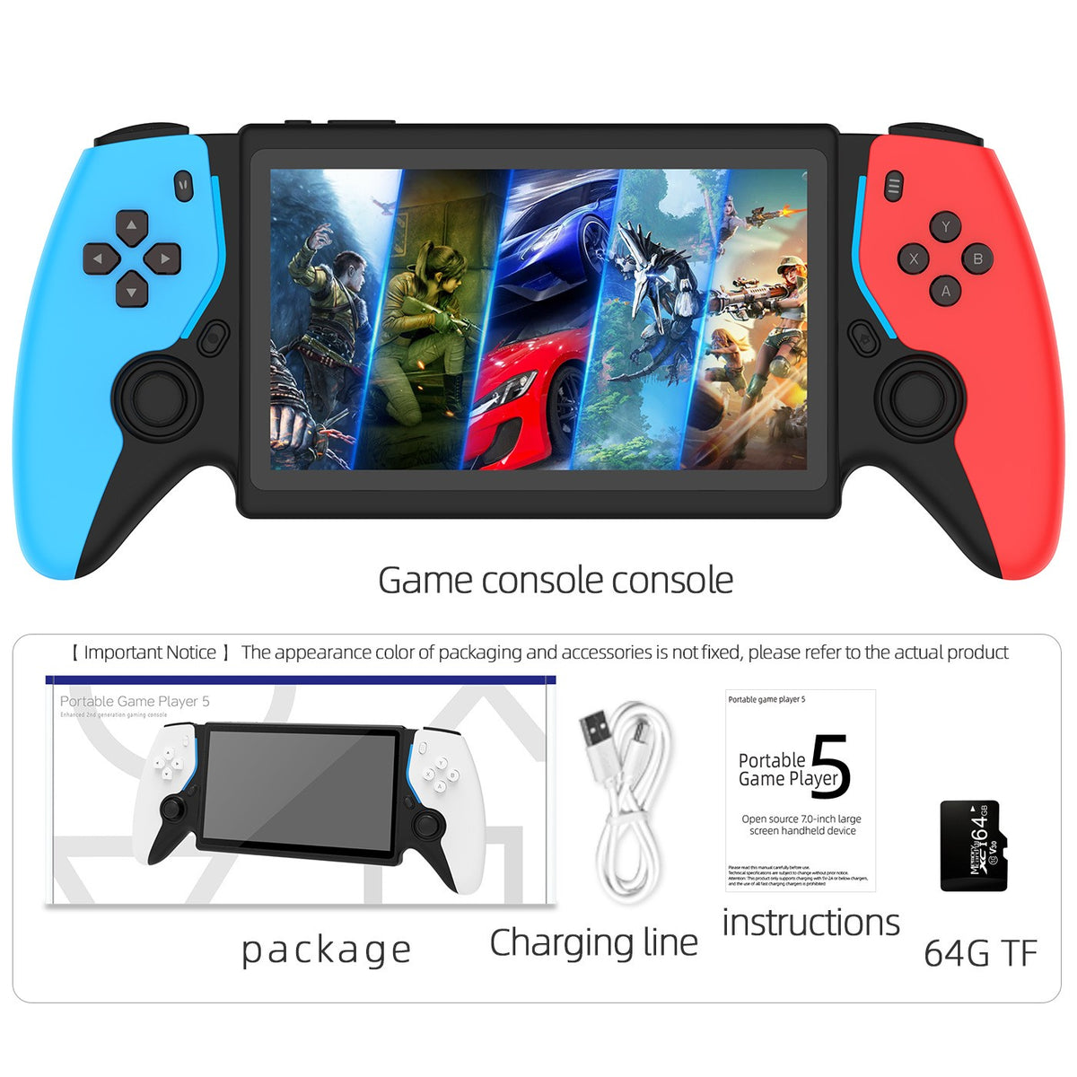HC8000 Handheld Game Console Multiple Games 30+ Emulators 7.0 Inch Screen Portable Gaming Player Children's Toys Game Console