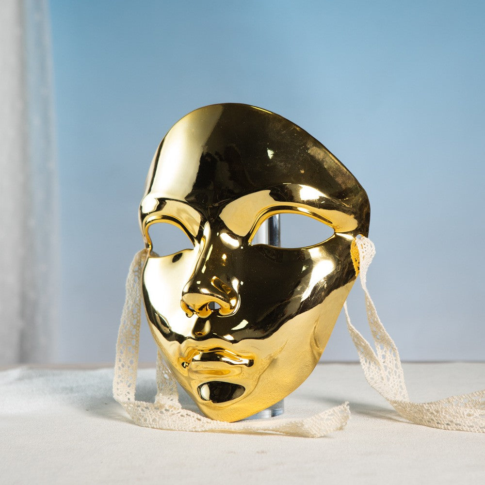 Masquerade Mask Metallic Color  Halloween Mask Full Face  For Women Men Cosplay Masquerade Costume Accessories