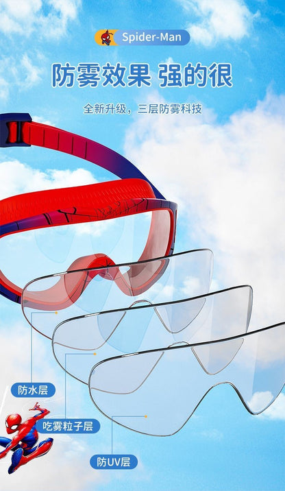 Marvel's new Spiderman boy new creative cartoon anime peripherals HD anti-fog waterproof swimming professional diving glasses
