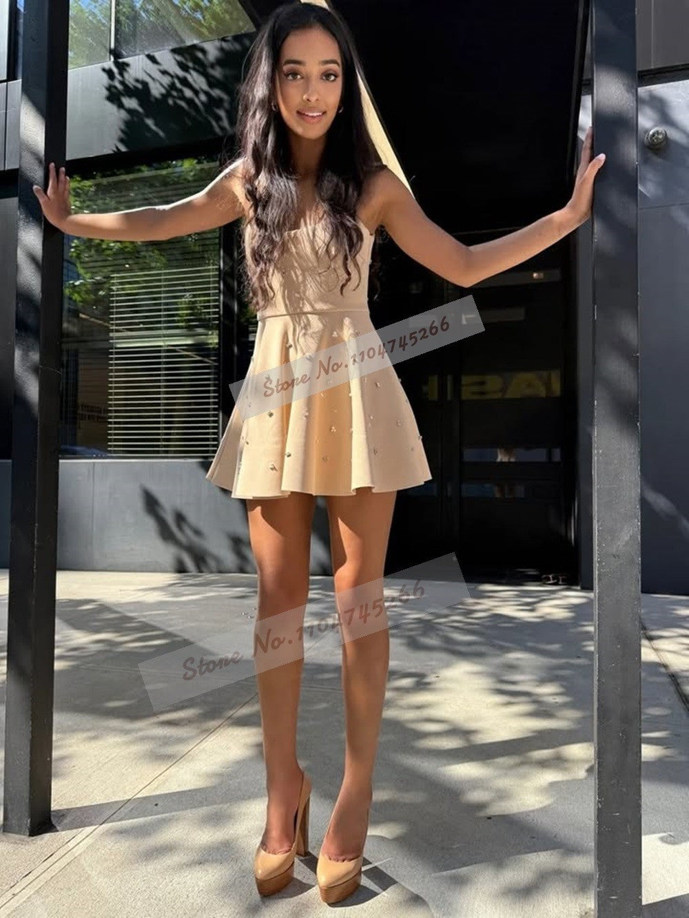 Wooden Pattern Chunky Heel Dress Pumps Black Nude Matte Platform Banquet Shoes Cork Block Heels Striped Footwear Patchwork Heels