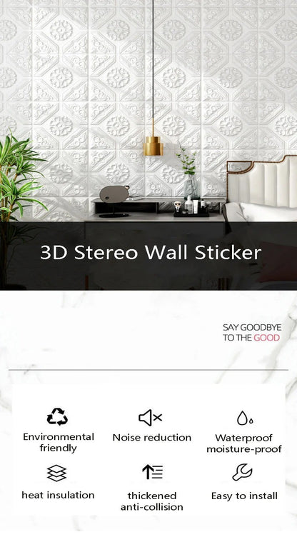 70cm*70cm 3D Room Decor Warm Decoration Self-adhesive Wall Stickers Foam Waterproof Anti-collision Wallpaper Ceiling Background