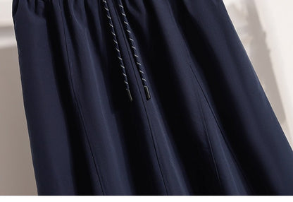 Korean Style Casual Versatile Long Skirt Plus Size Skirts Women 2025 Autumn New Fashionable High Elastic Waist A Line Skirt
