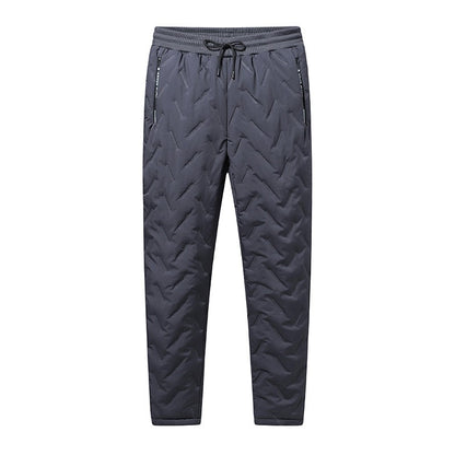 Calça Masculina de Moletom Grossa de Lã Impermeável Inverno Corta-Vento Casual Calça Pesada Calça de Lã de Cordeiro Quente Agasalho