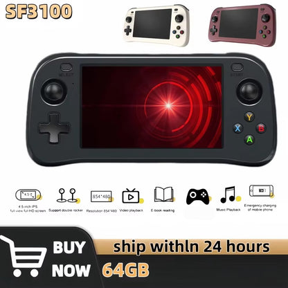 SF3100 Retro Handheld Video Game Console Classic Games Pocket Player 4.5 Inch IPS Screen 3000mAh Portable Linux System SF3000
