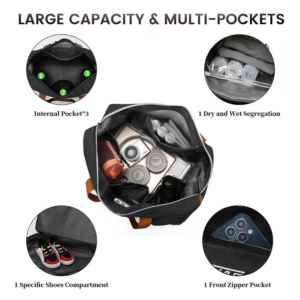 Travel Handbag Sports Gym Bag for Women Men Duffle bag Sport Workout Gym Swim Crossbody  Shoulder Bag with Shoe Compartment