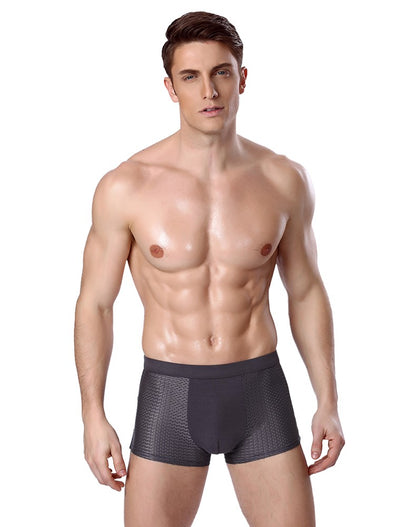 L-8XL Plus Banboo Fiber Men Underwear Male boxer Solid Panties Shorts Men's  Underpants Breathable Intimate Man boxers 4pcs