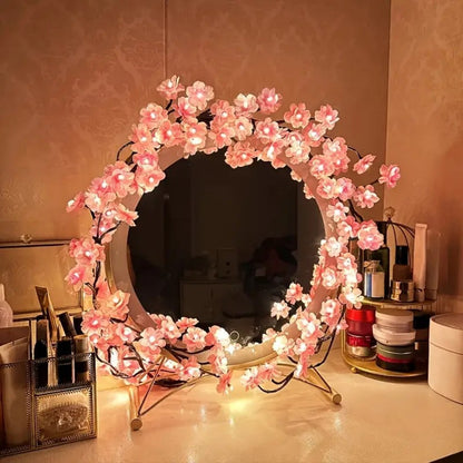 LED Cherry Blossom String Lights USB 8 Modes Artificial Sakura Fairy Vine Light for Bedroom Wall Wedding Party Valentine's Day