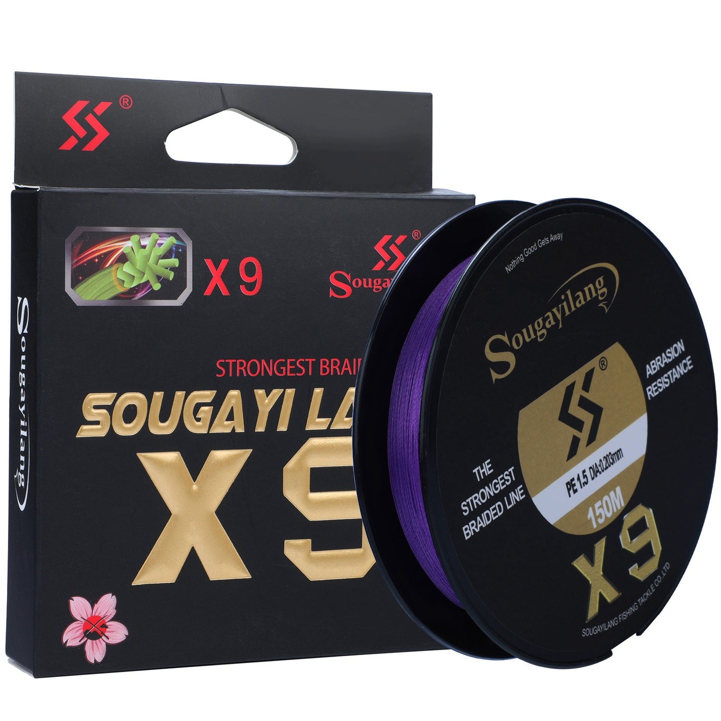 Sougayilang Linha PE de 9 Fios de Alta Qualidade X9 Linha de Afundamento 150M Baixa Memória Linhas de Pesca Trançadas 17-97LB Super Linha de Pesca Japonesa