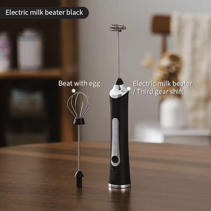 Espumador de leite elétrico, batedor de ovos manual, máquina de café portátil, batedor de creme, mixer de alimentos de cozinha de 3 velocidades, misturador de ingredientes